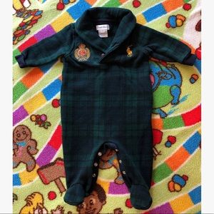 Ralph Lauren Blue Label Plaid Baby Onesie 3 Months
